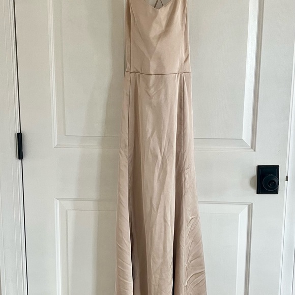 XXL Show Me Your Mumu Godshaw Goddess Maxi Dress Champagne Luxe Satin - Picture 4 of 8